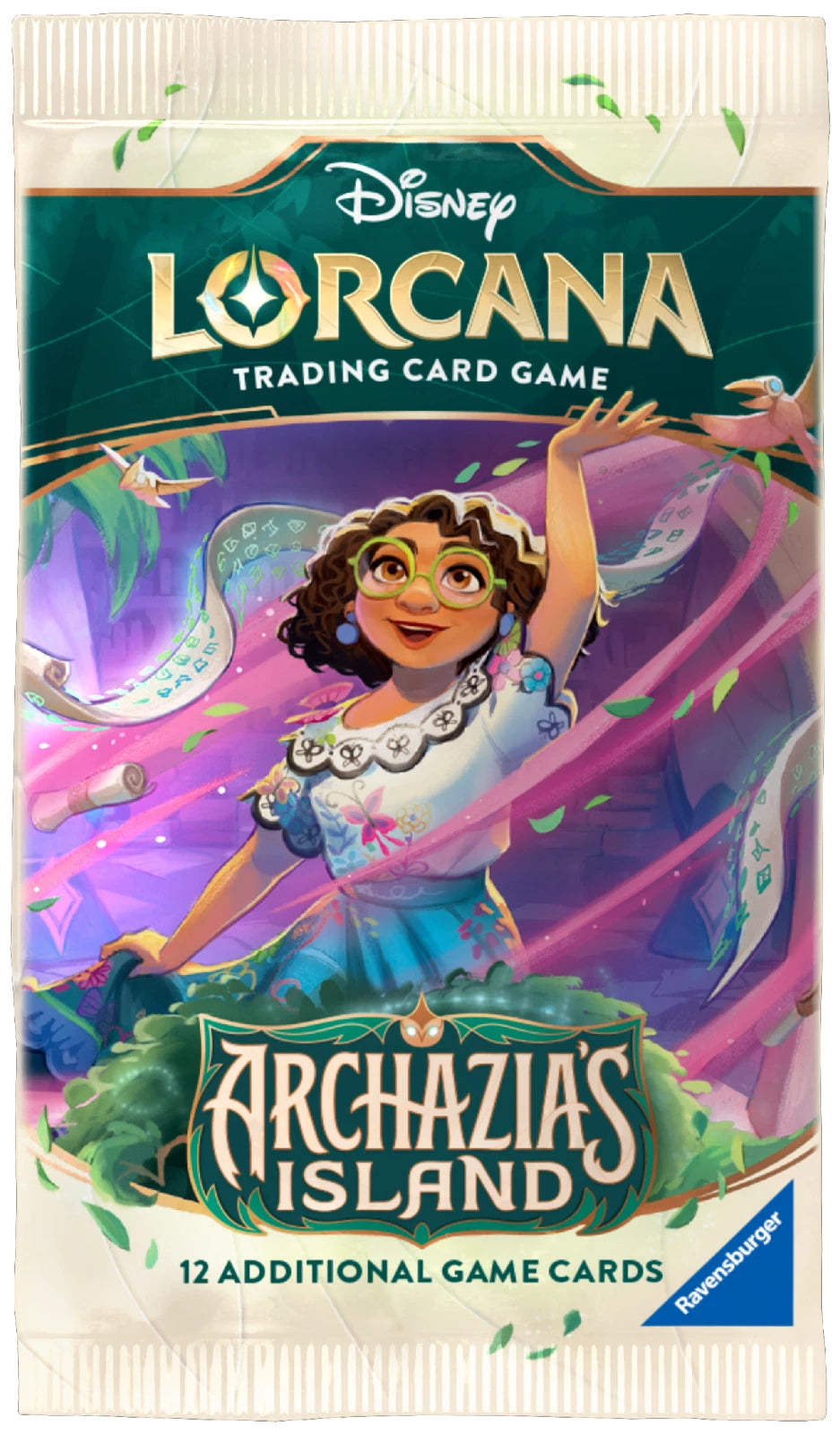 Disney Lorcana trading card game pack featuring a character from 'Archazzia's Island'.