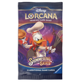 Disney Lorcana trading card game "shimmering skies" pack with character design on a purple background